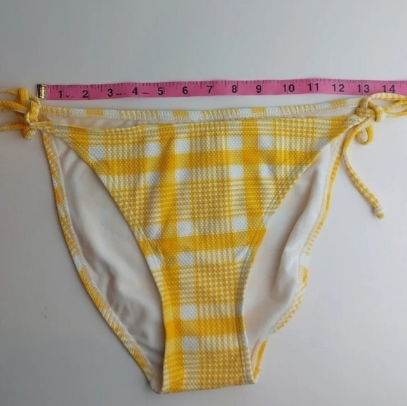 Xhilaration Juniors Textured String Bikini Bottom Yellow Size XL 12-14‎ - Picture 7 of 10